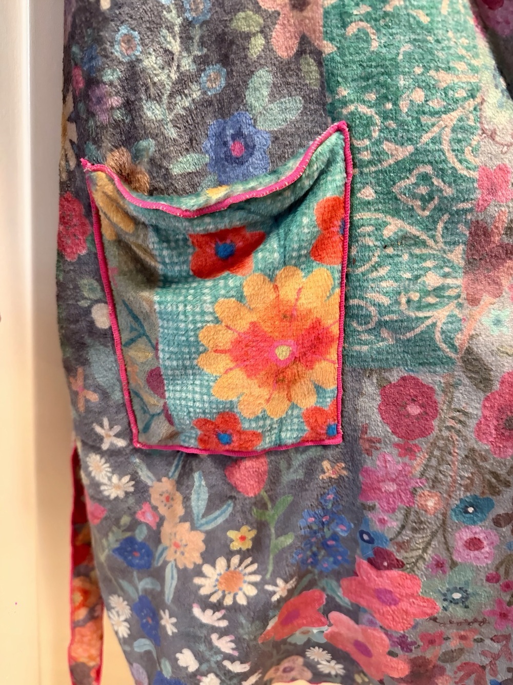 NATURAL LIFE COZY BLANKET ROBE- “Patchwork Love Print” - Picture 6 of 6